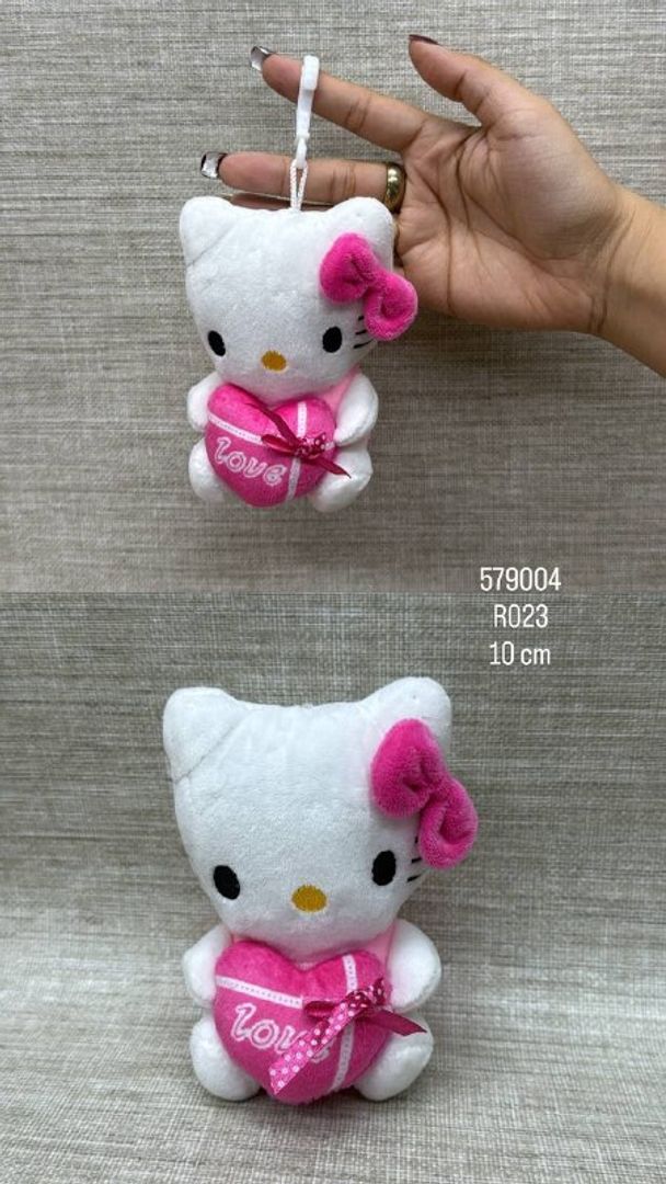 LLAVERO DE HELLO KITTY CON CORAZÓN 10 CM