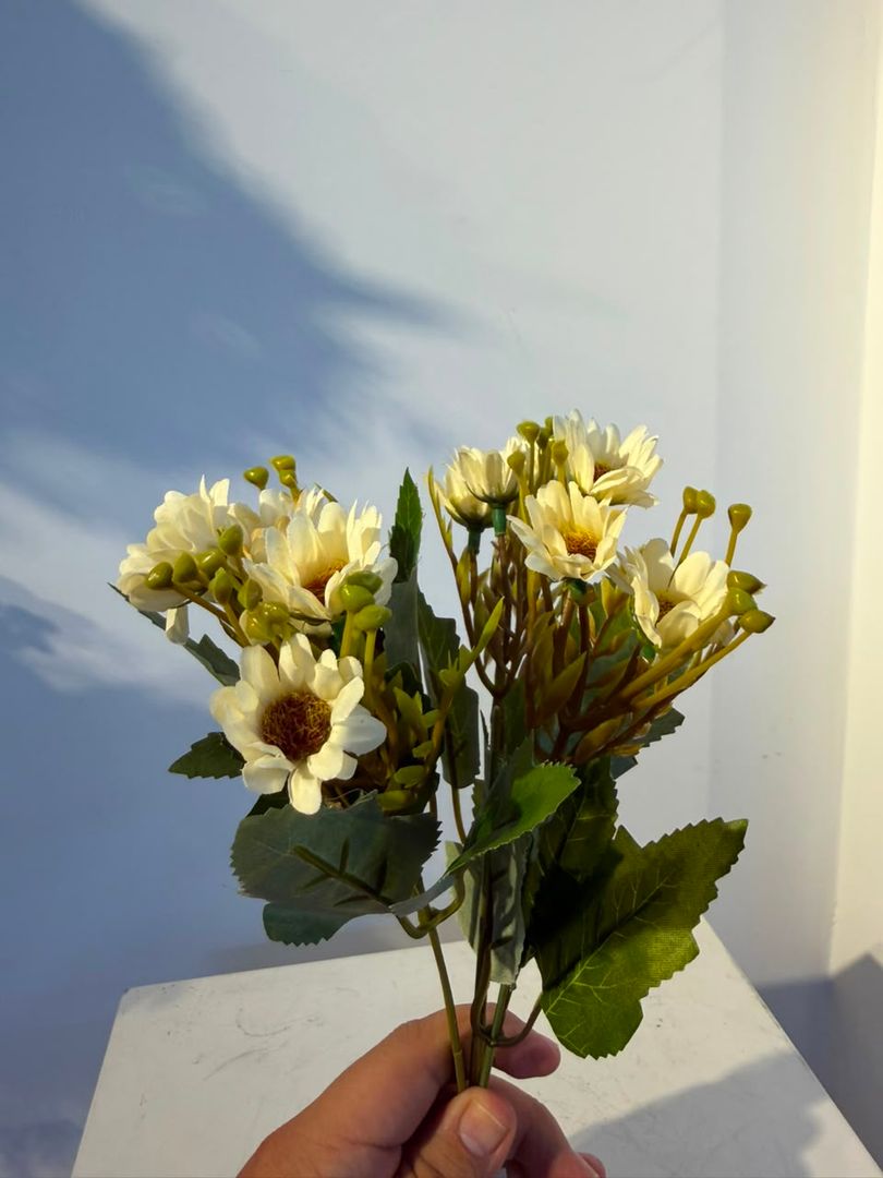 FOLLAJE X 5 MINI MARGARITA BLANCO