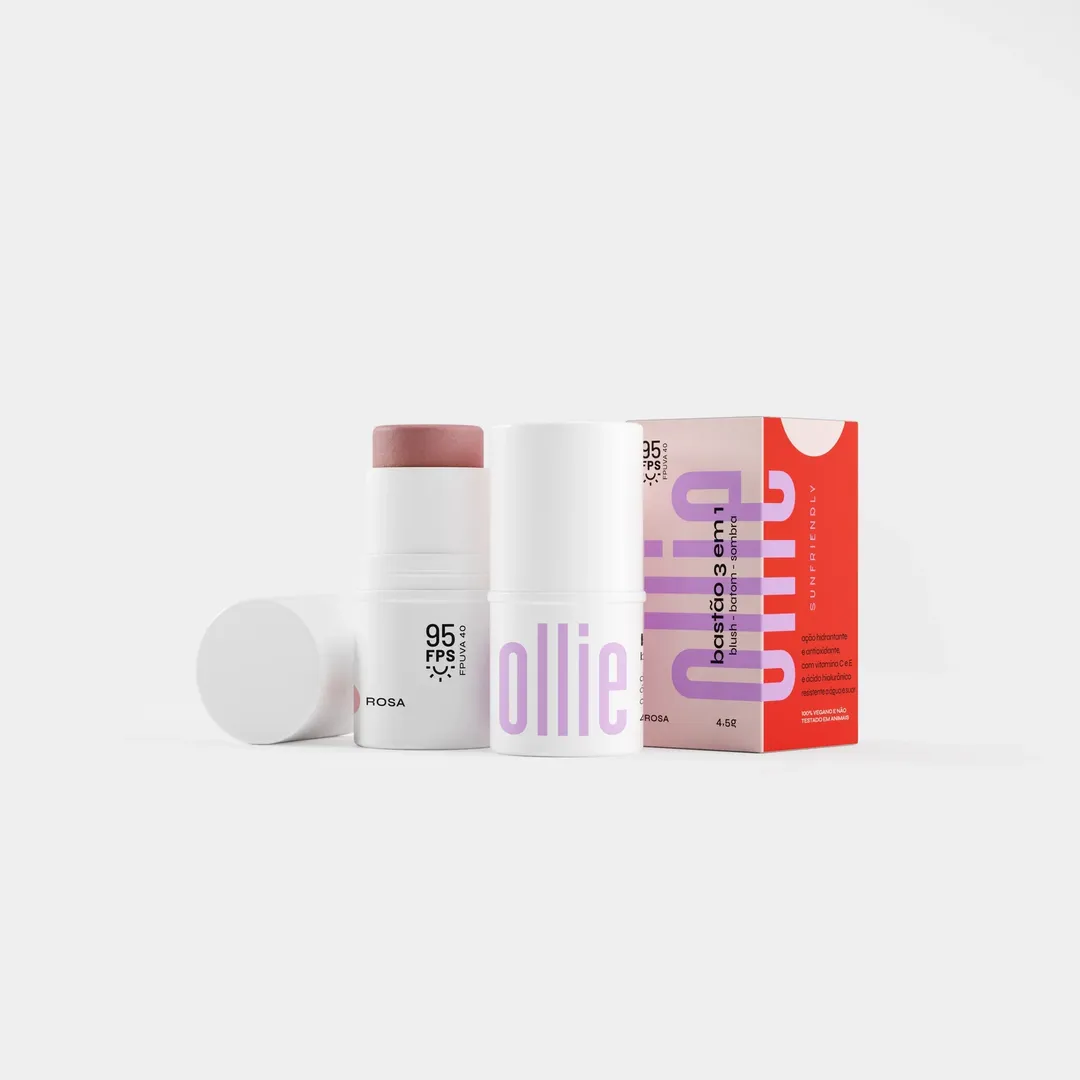 BARRA 3 EN 1 RUBOR/LABIAL/SOMBRA FPS95 ROSA OLLIE