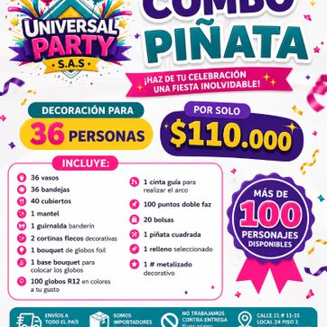 Imagen del producto COMBO # 10 PIÑATA 36 PERSONAS