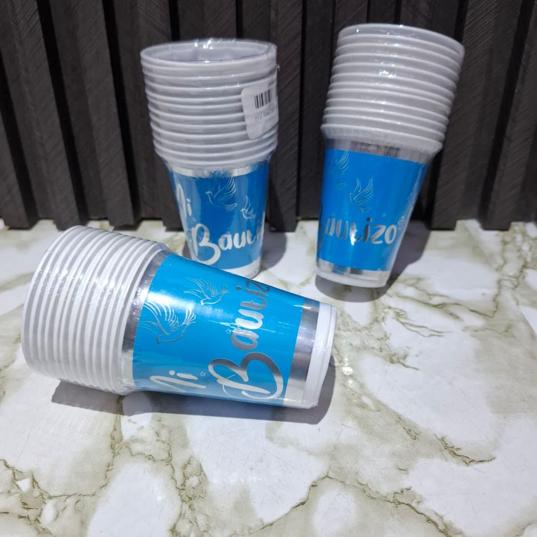VASO X12 UND MI BAUTIZO PLTA/AZUL