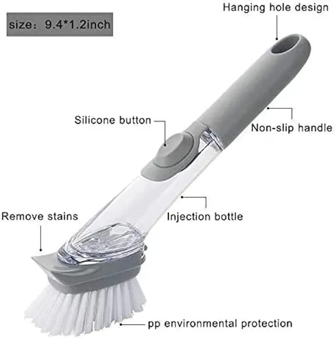 CEPILLO DE LIMPIEZA CON DISPENSADOR DE JABON LIQUIDO MULTIFUNCIONAL