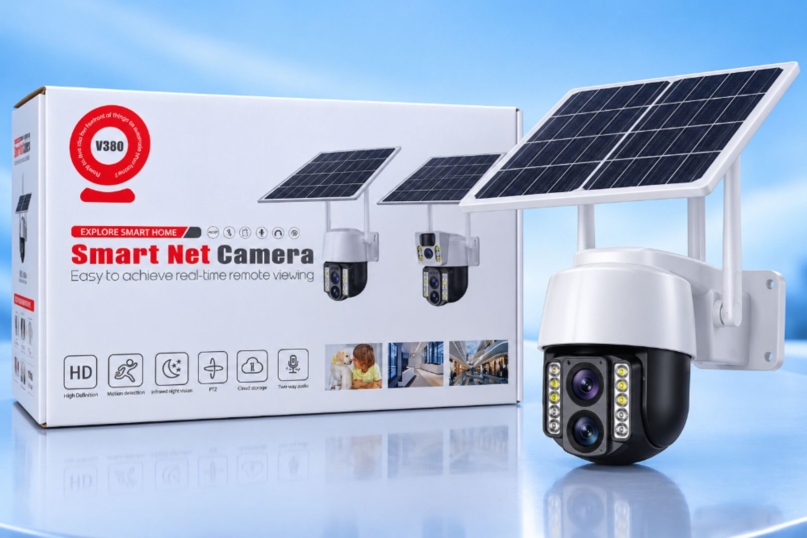 Cámara Solar Inteligente V380 – Exterior