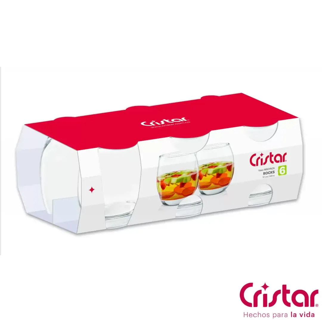 ESTUCHE DE VASO 0453CL6 MIKONOS ROCKS CRISTAR