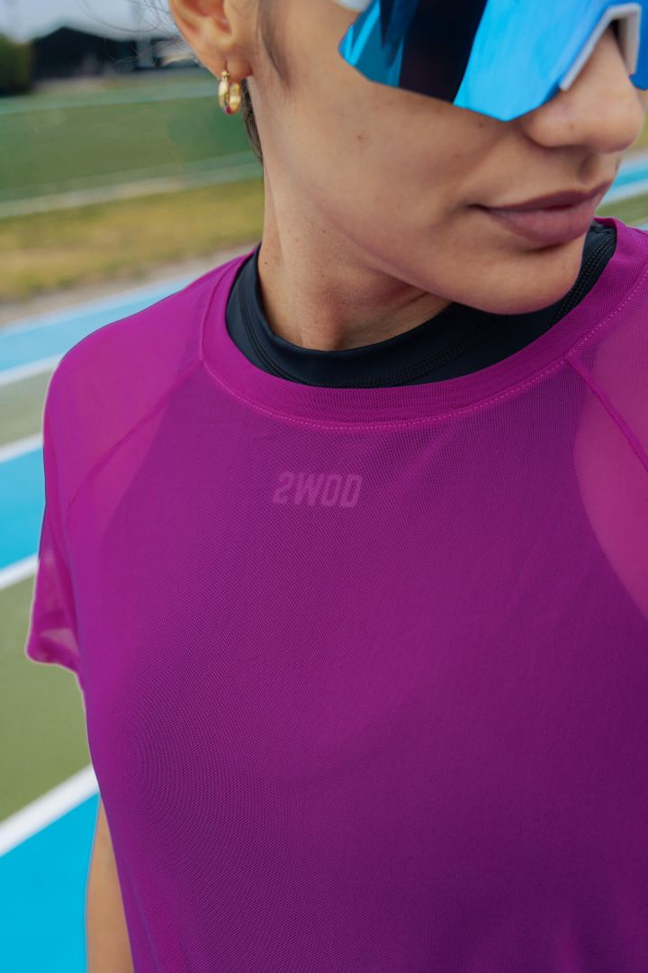 CAMISETA MALLA MORADA