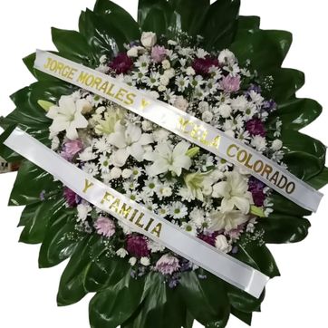 Imagen del producto Corona blanca hojas grandes