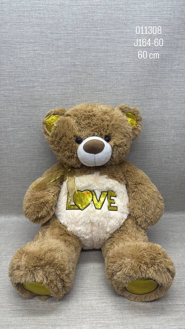OSO PELUDITO "LOVE" CON DORADO 60 CM