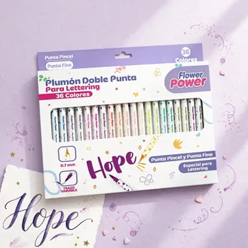 Imagen del producto PLUMÓN PUNTA PINCEL Y MICROPUNTA PRIMAVERA X 36
