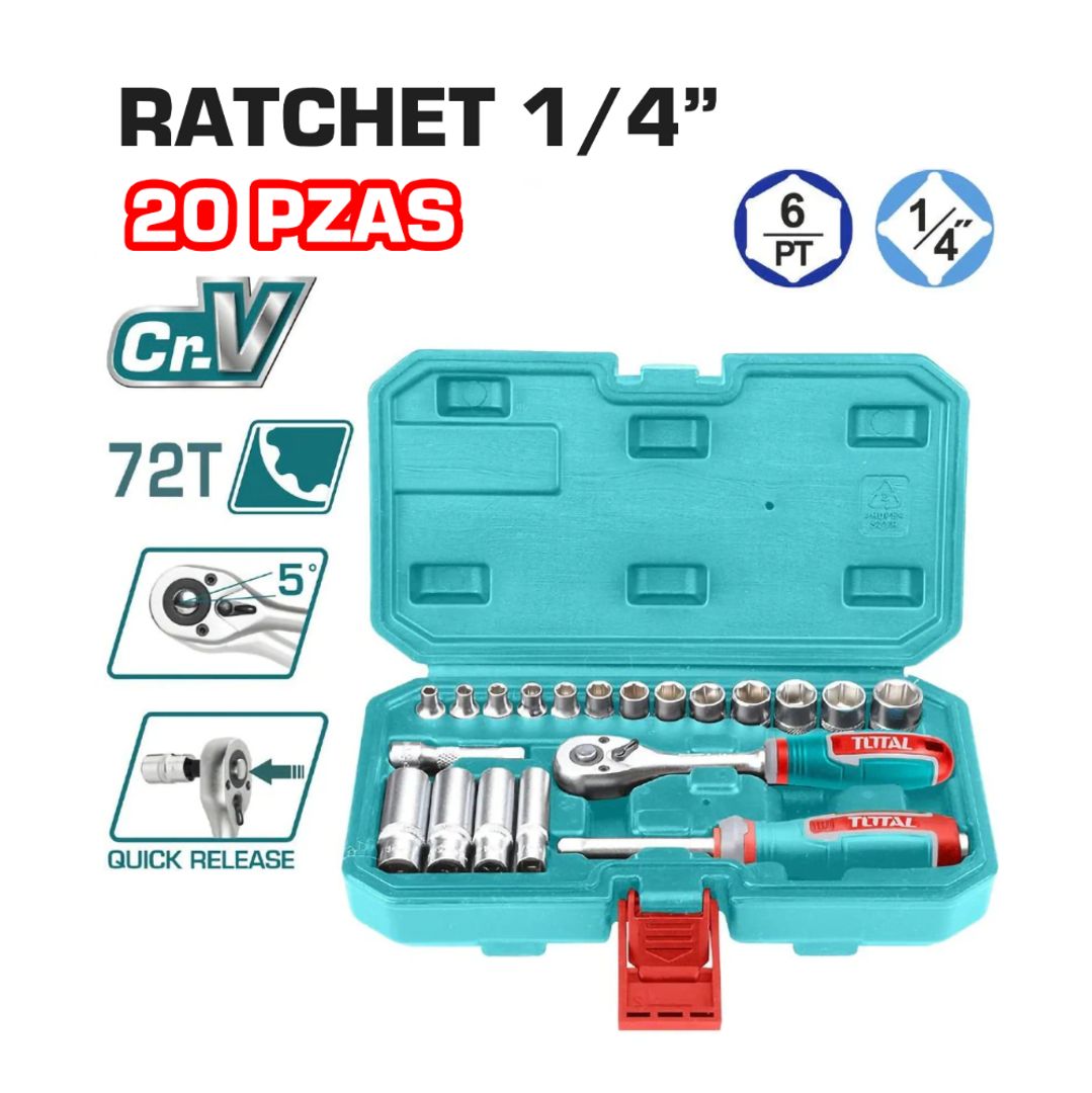 RATCHET ¼” 20 PIEZAS
