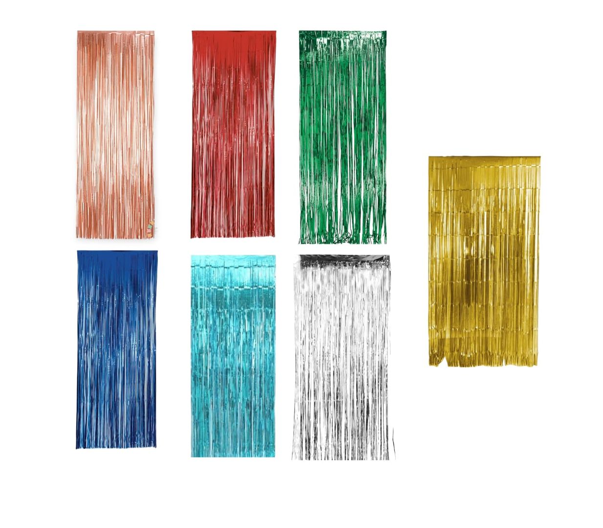 Cortina de tiras metalizada 