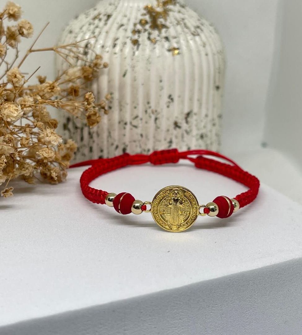 Pulsera tejida san benito balin 4mm liso y neopreno 6mm