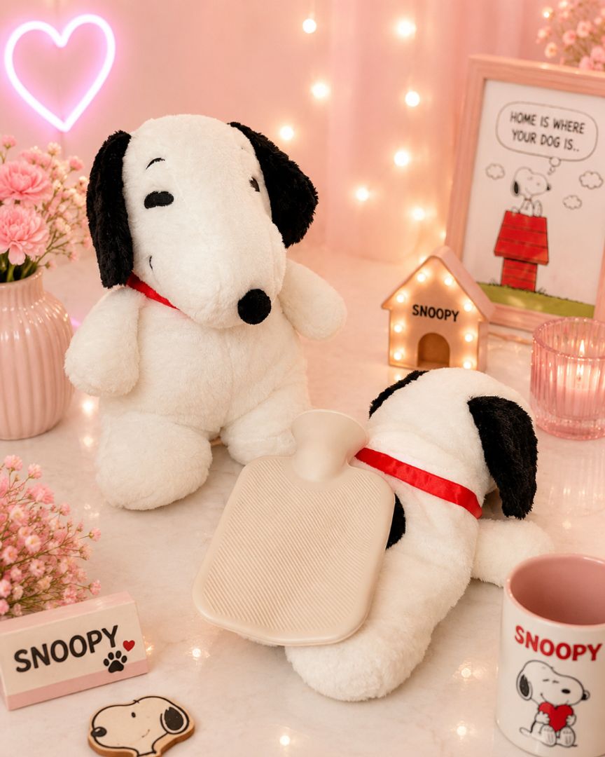 Peluche con bolsa térmica snoopy 