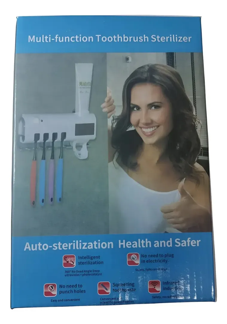 DISPENSADOR ESTERILIZADOR CEPILLOS DIENTES UV 
