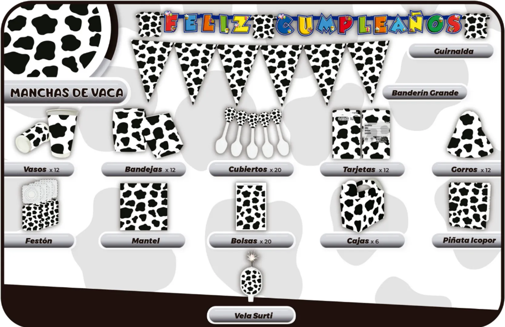 DECORACIÓN MANCHAS DE VACA 