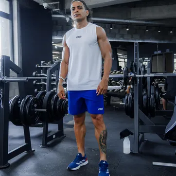 SET MEN CAMISILLA BLANCA + PANT. AZUL REY - imagen 1