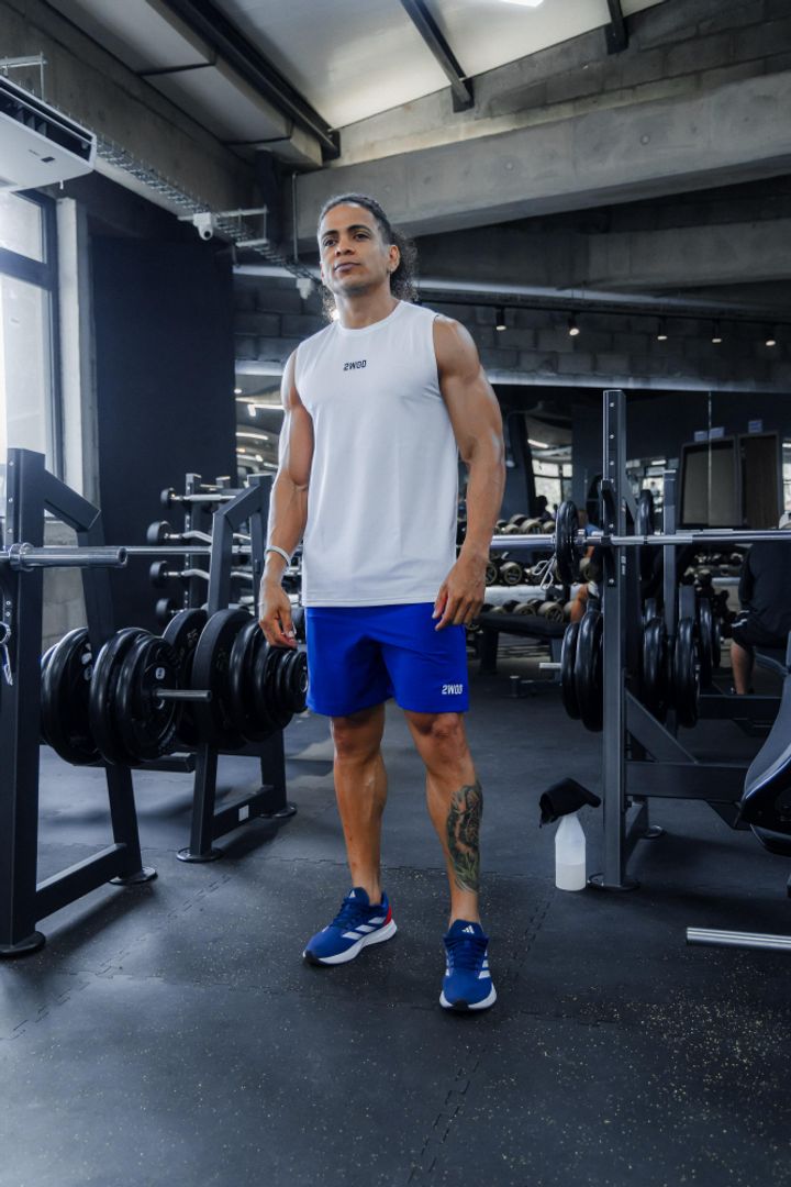 SET MEN CAMISILLA BLANCA + PANT. AZUL REY