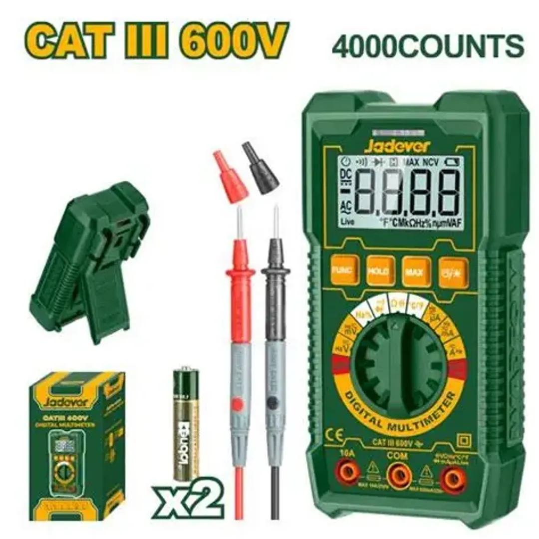 MULTIMETRO DIGITAL CAT III 600V 4000 CUENTAS PANTALLA R