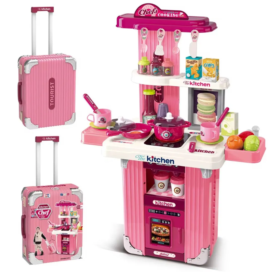 COCINA Y MALETA DE JUGUETE INFANTIL 3 EN 1