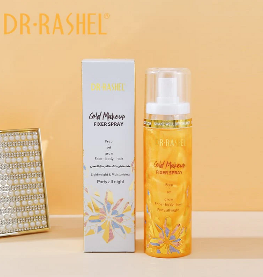 SPRAY FIJADOR DE MAQUILLAJE GOLD DR.RASHEL 