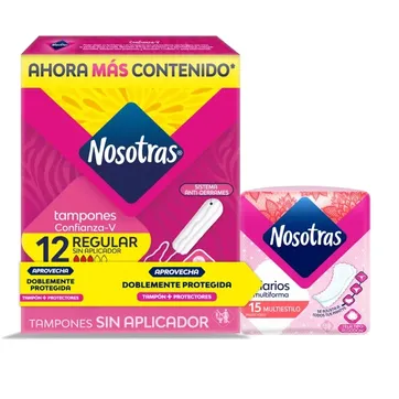 Imagen del producto TAMPONES NOSOTRAS REGULAR X 12 UND + PROT MULTI ESTILO X 15 UND