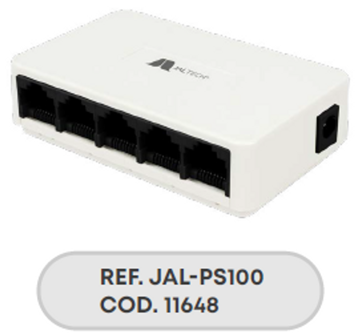 SWITCH 5 PUERTOS BASE 100 - JAL-S5100
