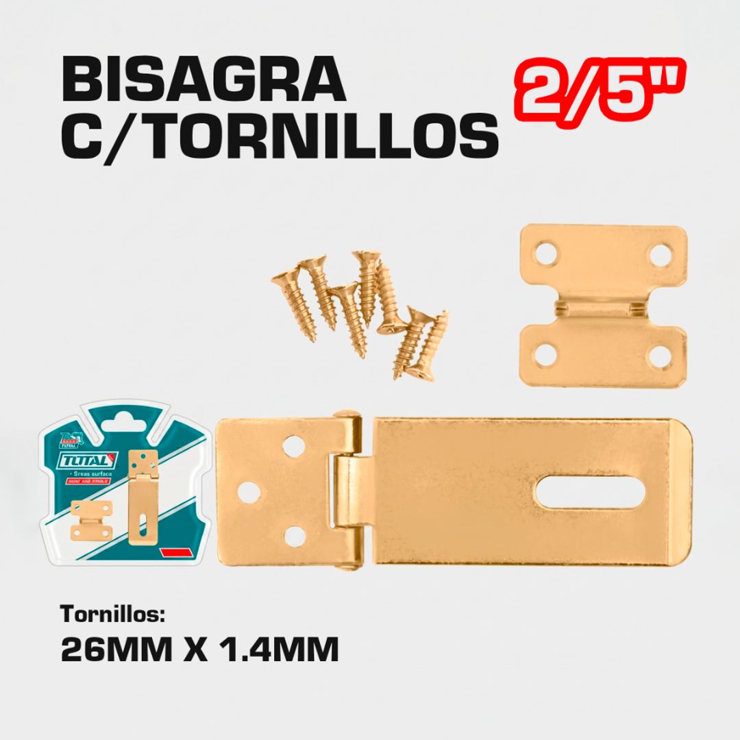 BISAGRA 2 1/2" C/TORNILLOS 26MM X 1.4MM