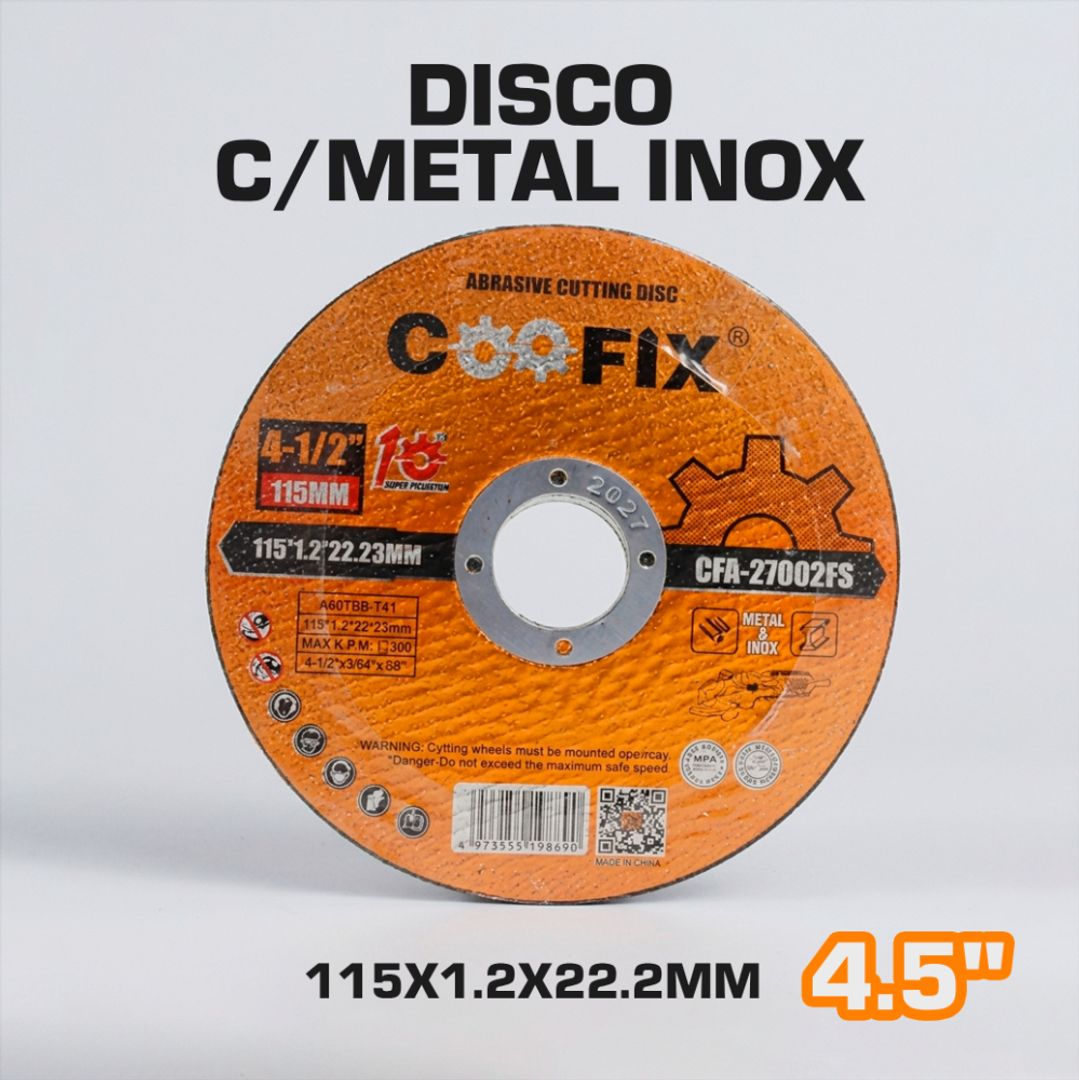 DISCO C/METAL INOX 4.5" 115X1.2X22.2MM 