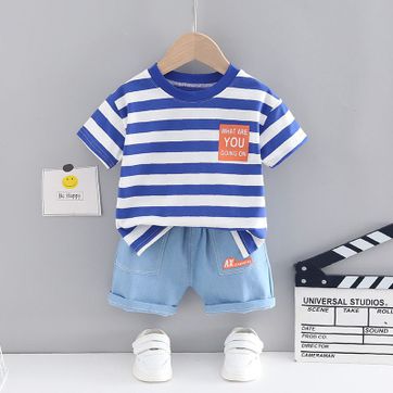 Set x2 camisa rayas-bermuda jean - imagen 1