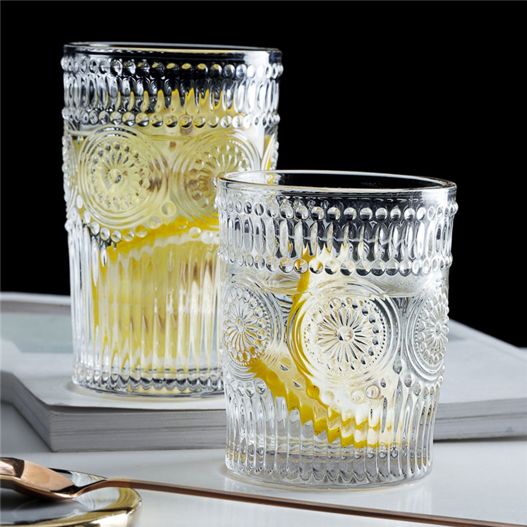 VASO CORTO TRANSPARENTE GRABADO