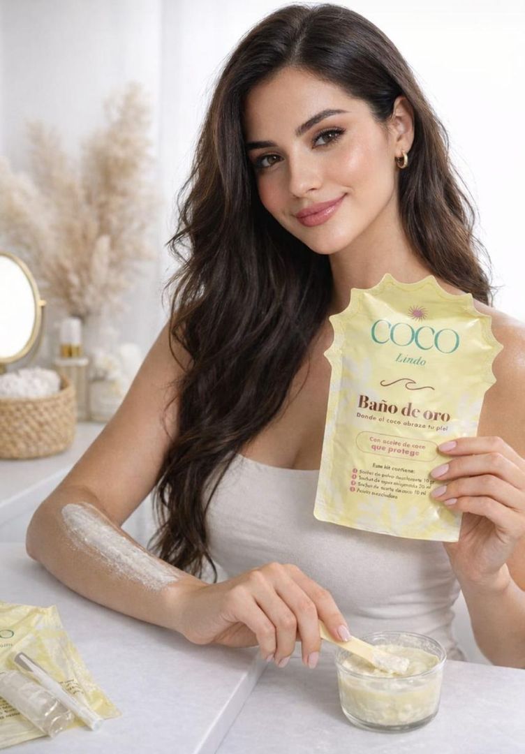 Coco lindo baño de Oro