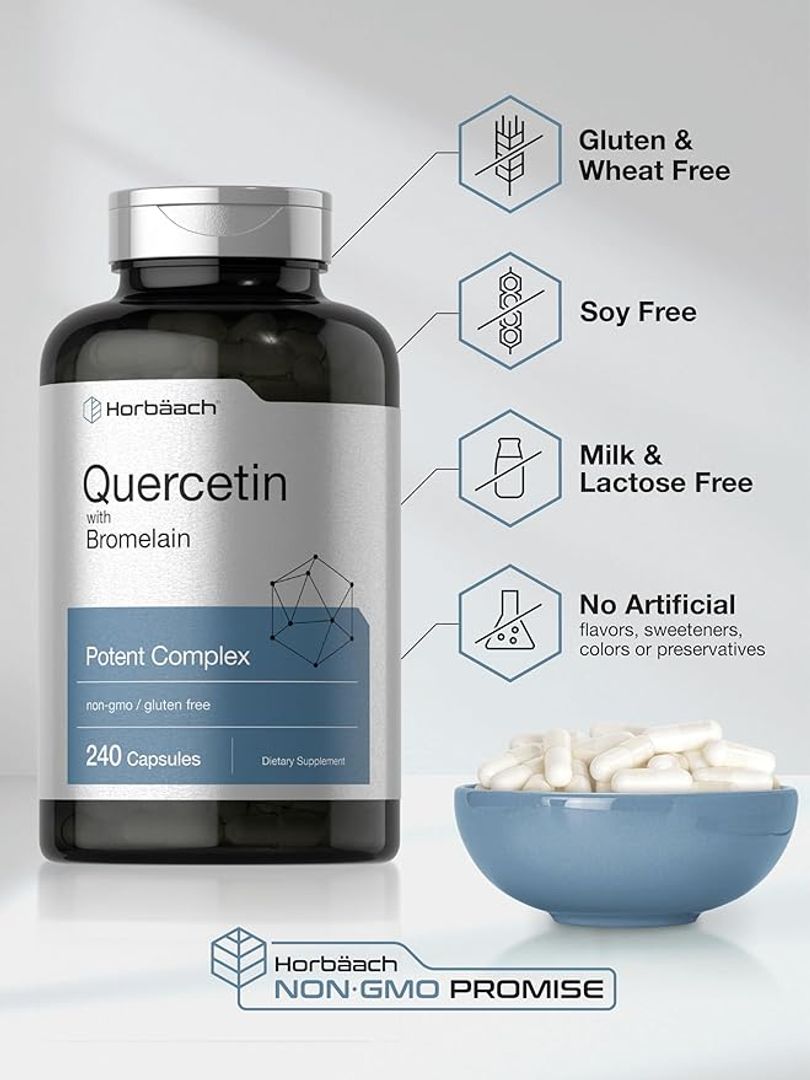 Quercetina con bromelina 240 cápsulas 400 mg de quercetina y 180 mg de bromelina 