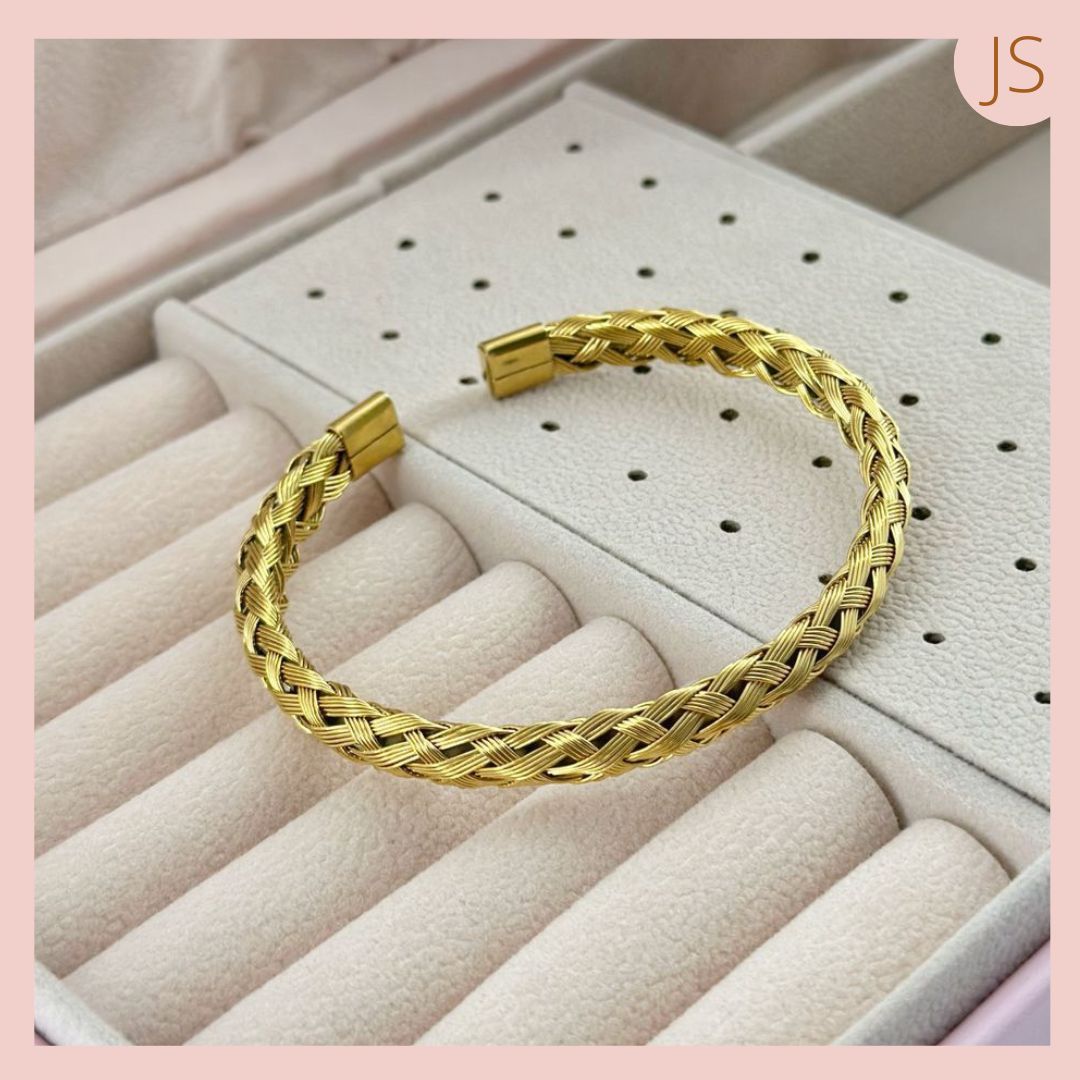 Brazalete Tejida Acero Inoxidable 