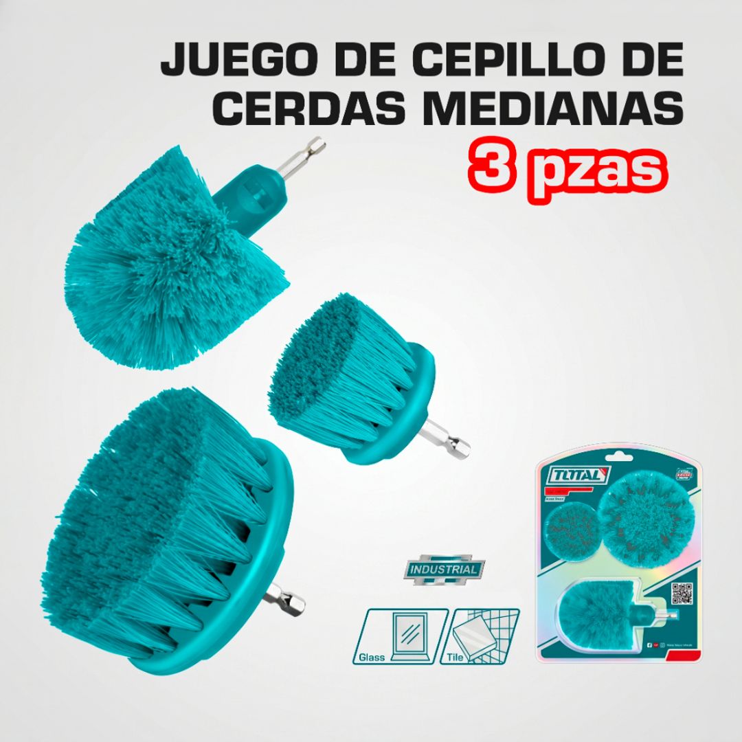 JUEGO DE CEPILLO DE CERDAS VERDES MEDIANAS 2" 3.5" 3 PIEZAS