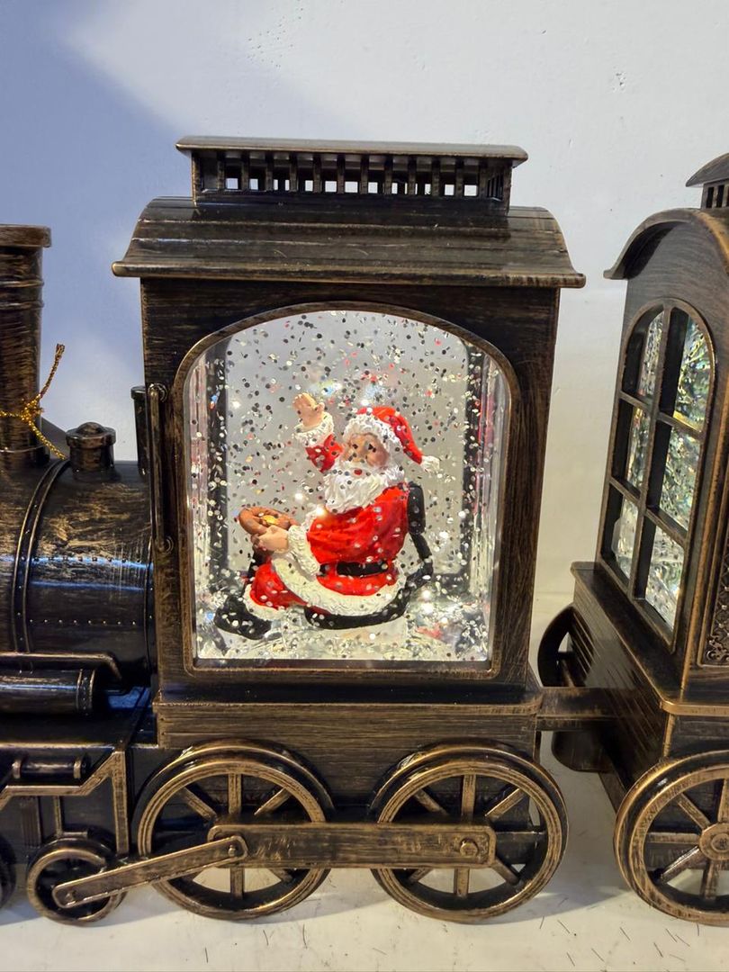 TREN DOS VAGONES MUSICALES CON LUZ Y SIMULACION DE NIEVE