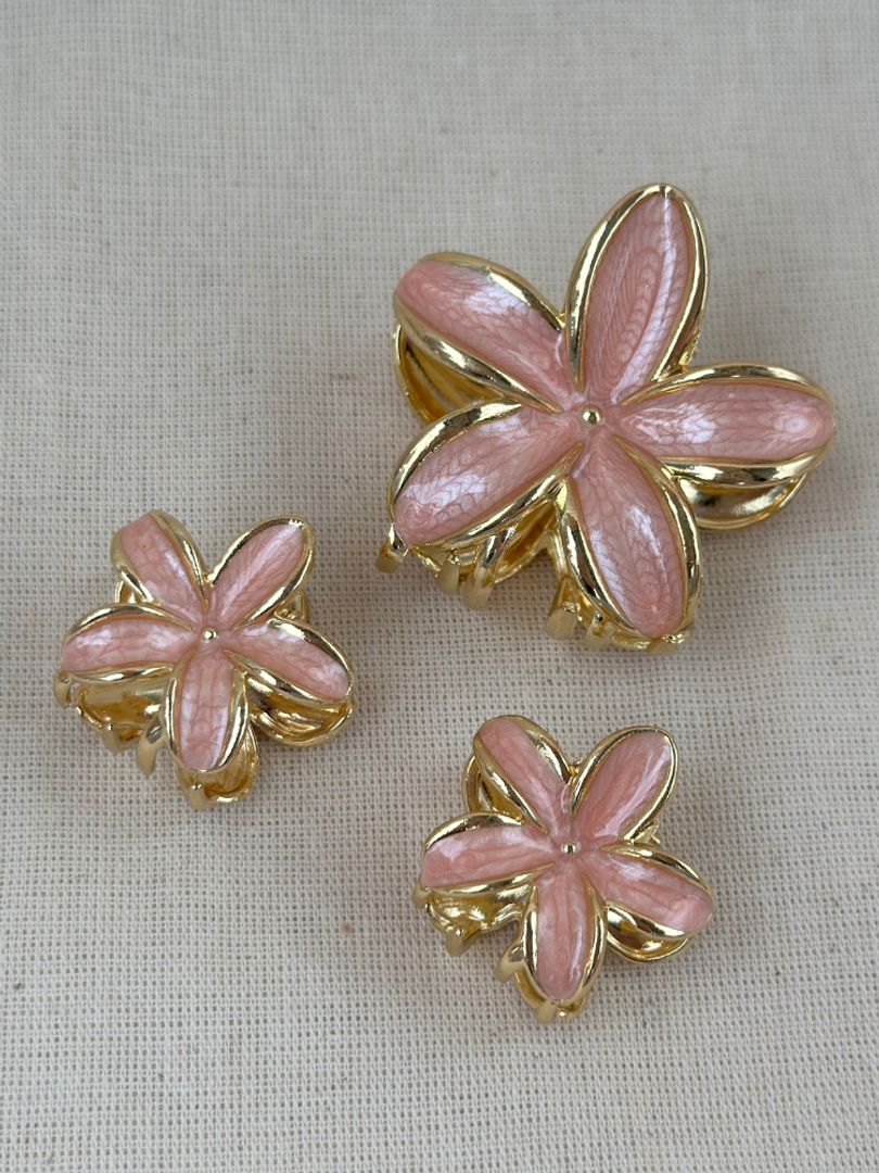 Set trío pinzas flor 