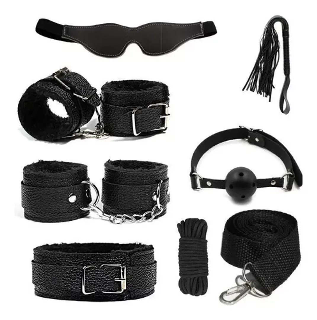 Kit sado x 7 piezas negro.