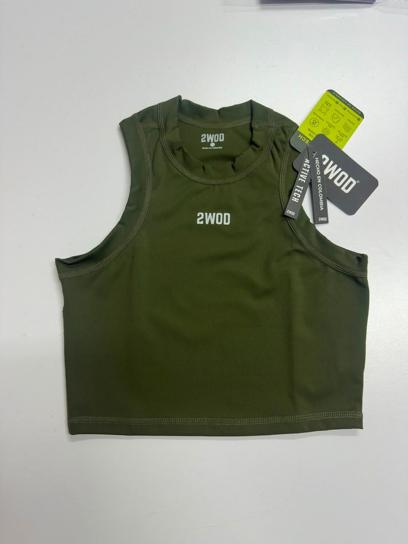 CROP TOP VERDE MILITAR