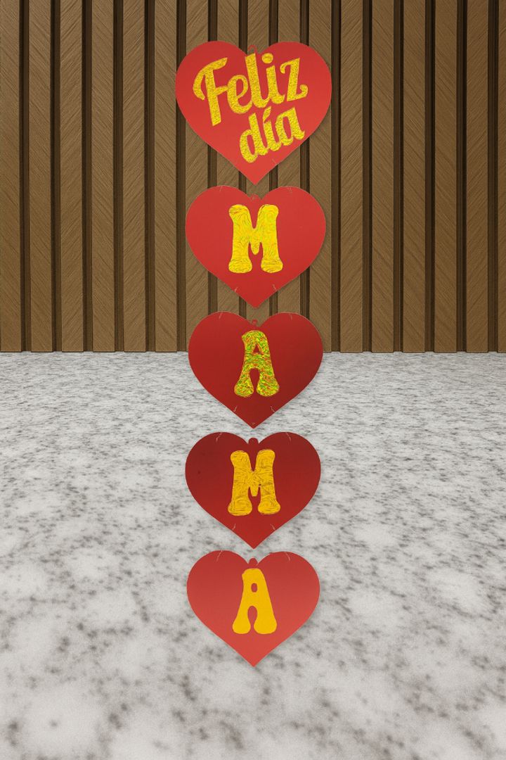 BANDERIN FELIZ DIA MAMÁ Ref 412 