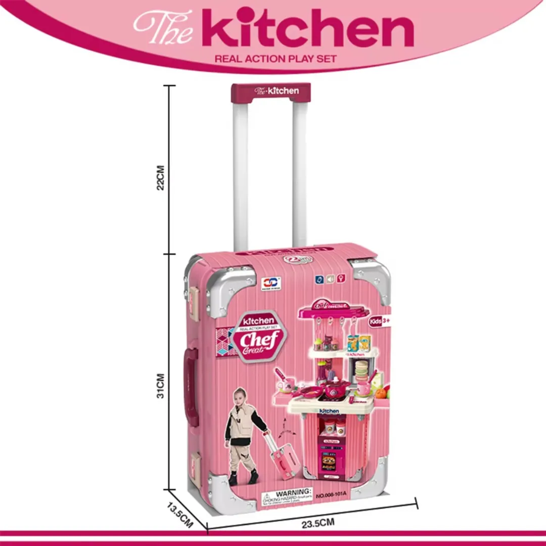 COCINA Y MALETA DE JUGUETE INFANTIL 3 EN 1
