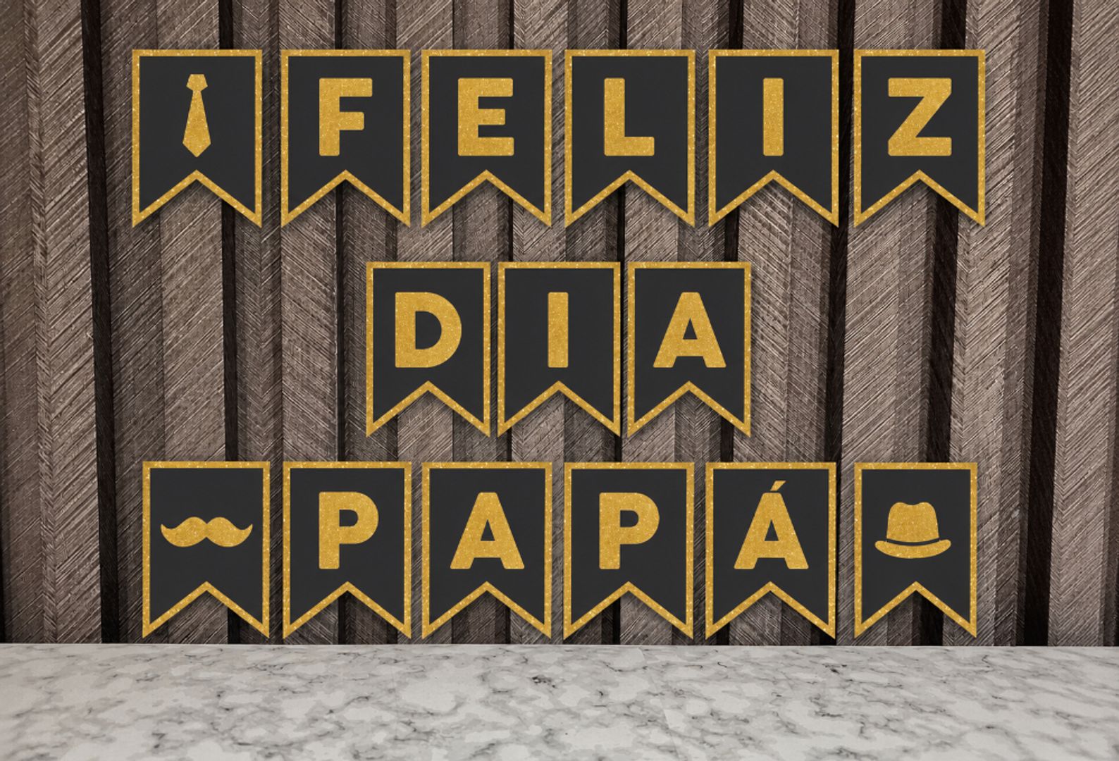 BANDERÍN FELIZ DIA PAPA’ DOS PUNTAS