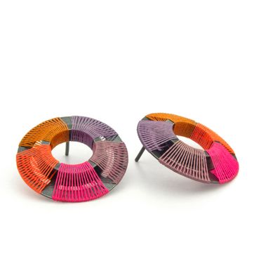 Imagen del producto 5-BLOCK WOVEN CIRCLE EARRINGS