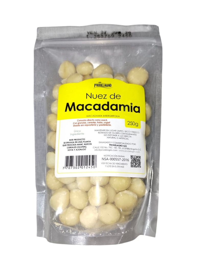 NUEZ MACADAMIA PRODELAGRO*250G