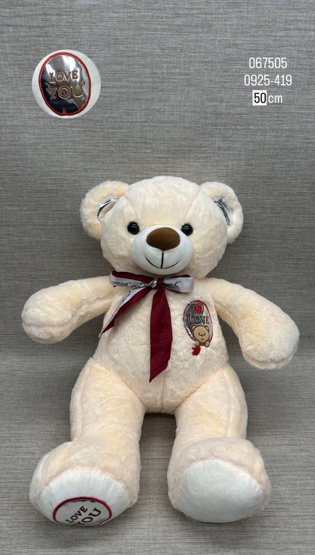 OSO BEIGE CLARO "LOVE YOU" 50 CM