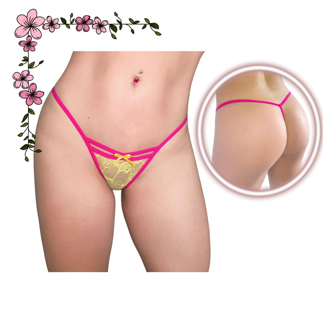 Tanga hilo en encaje combinada