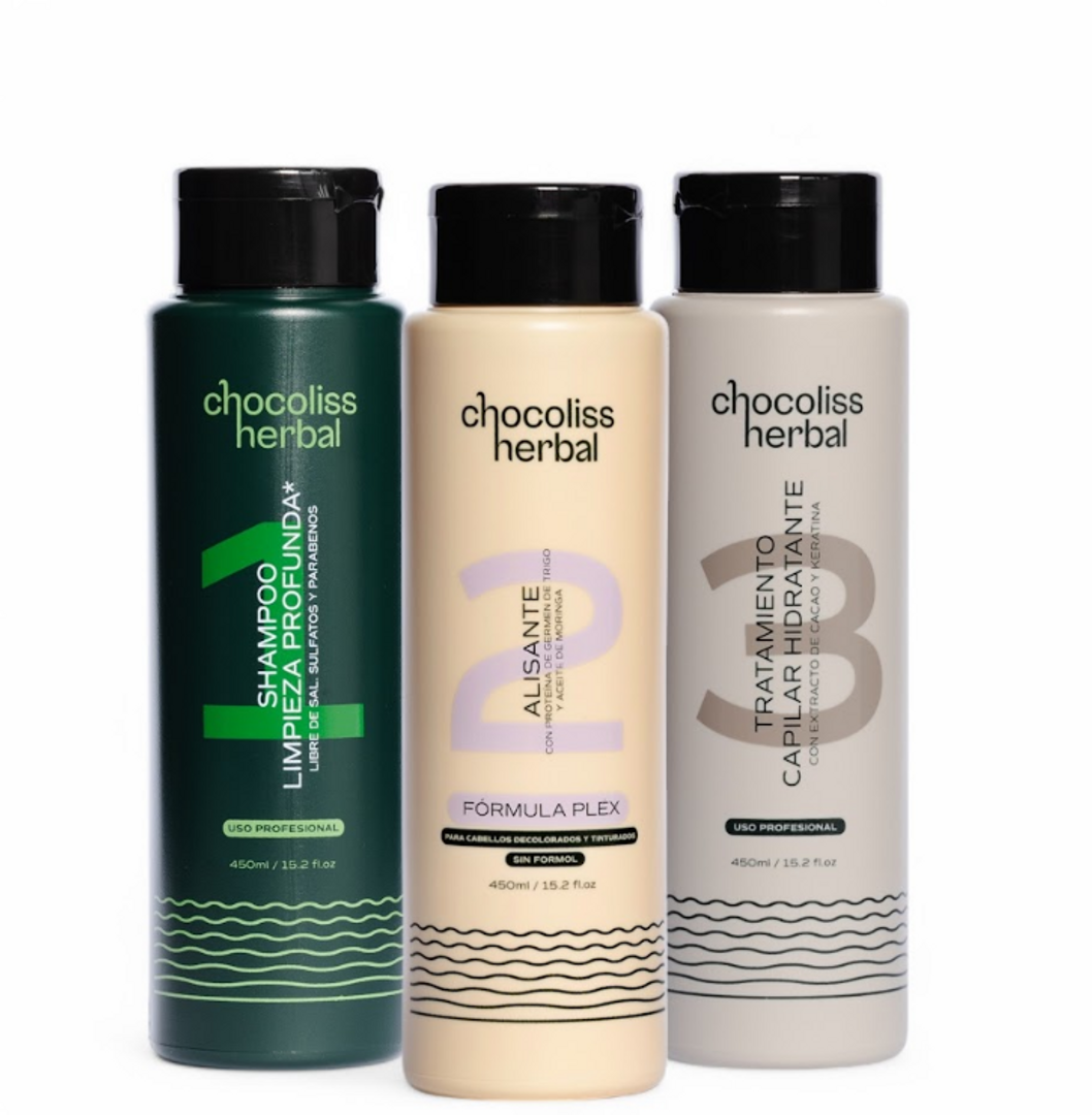 Kit de 450ml Alisante Fórmula Plex  - cabellos decolorados