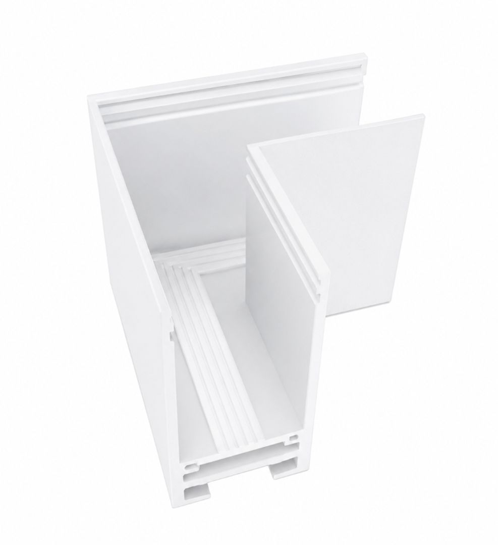 UNION EN L CHASIS BLANCO PARA RIEL MAGNETICO