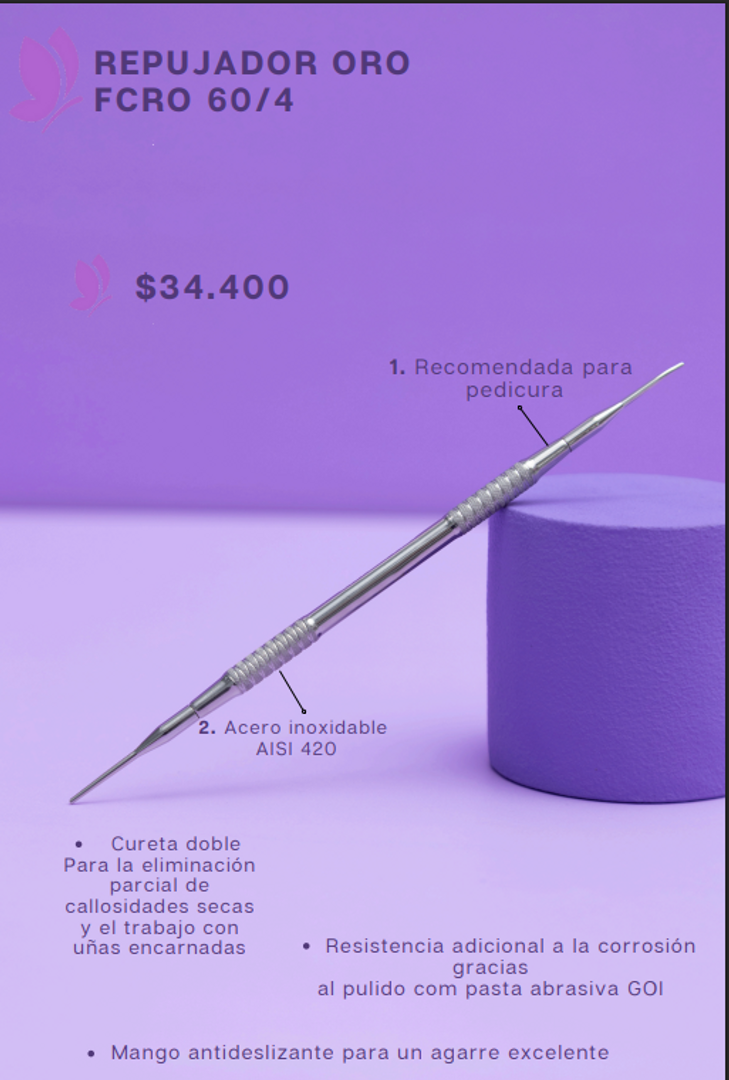 REPUJADOR ORO 60/4 CURETA  PODOLOGIA