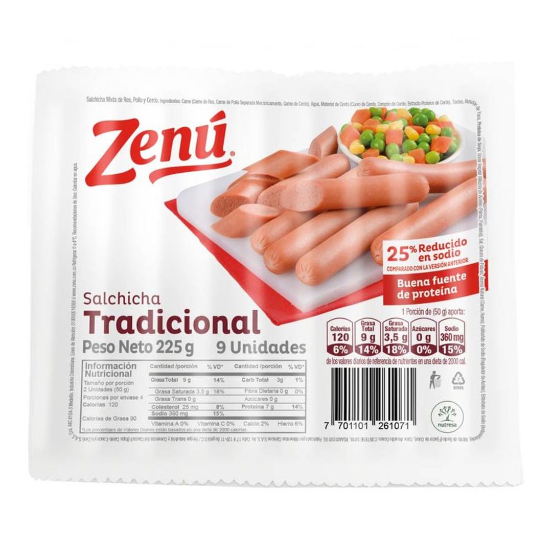 SALCHICHA ZENU*225G