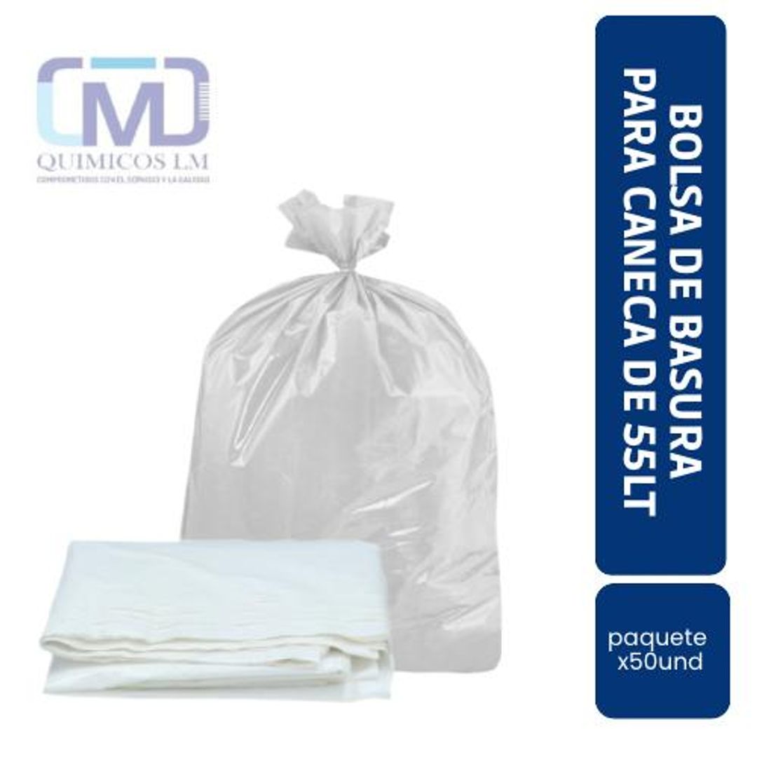  BOLSA DE BASURA /55LT/BLANCO/PAQUETE 50 UND