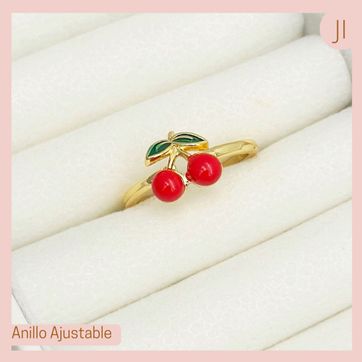 Imagen del producto Anillo Ajustable Cerezas Rojas